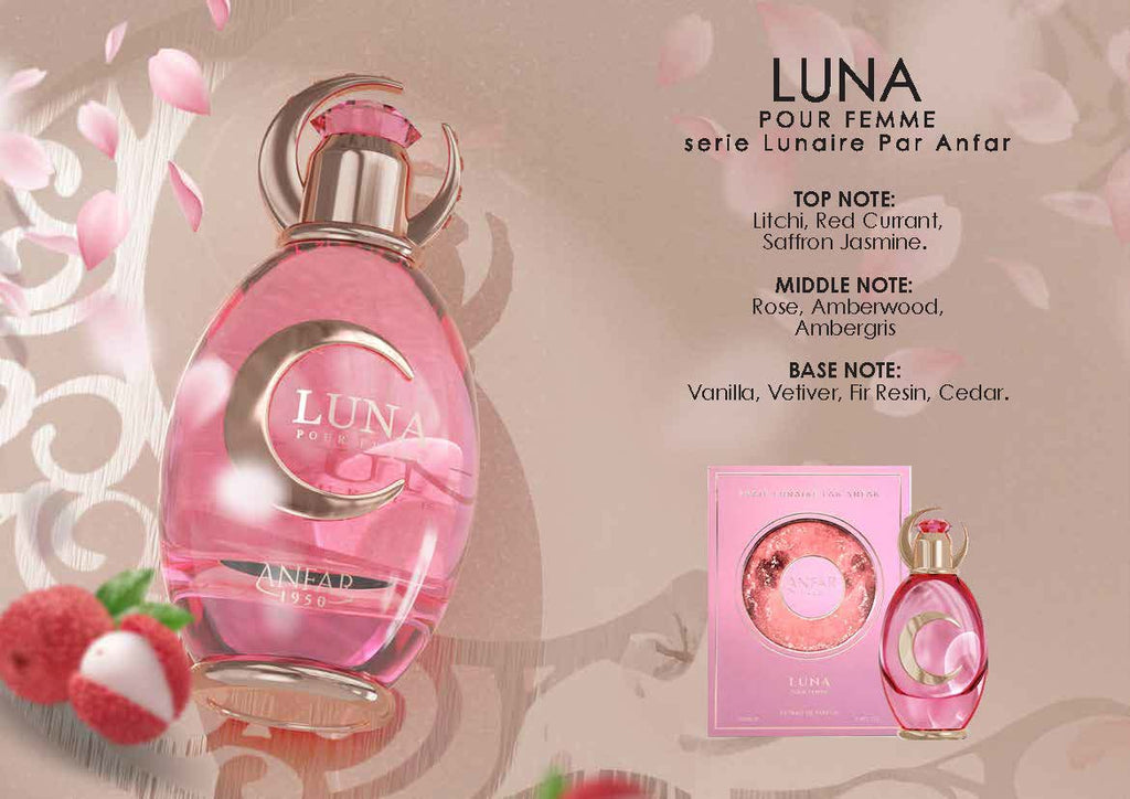 Luna Pour Femme Extrait de Parfum by Anfar 1950 100Ml 3.4Oz