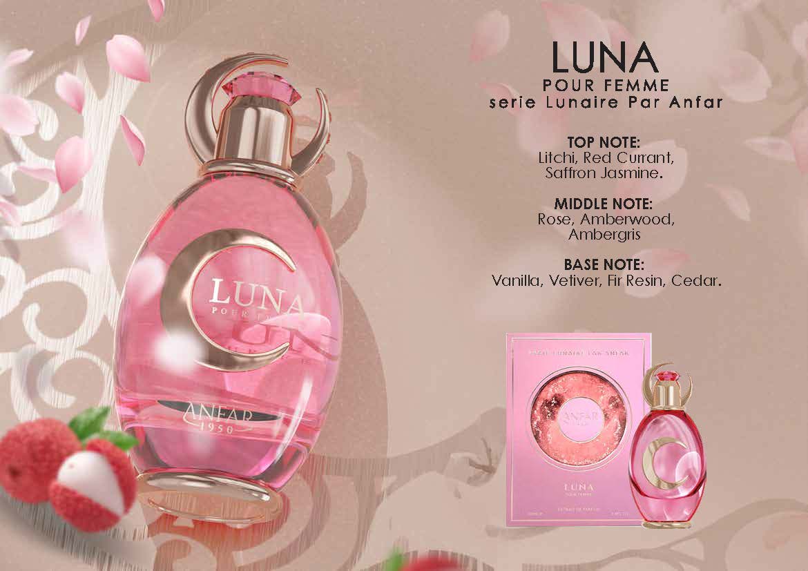 Luna Pour Femme Extrait de Parfum by Anfar 1950 100Ml 3.4Oz