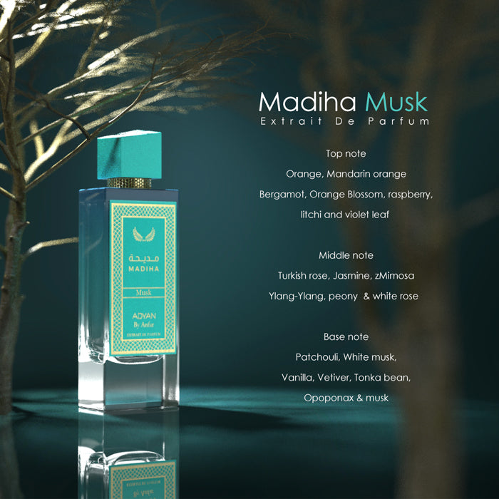 Madiha Musk Extrait De Parfum Unisex – 100mL (3.4Oz) by Adyan Secondary image